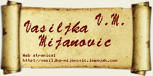 Vasiljka Mijanović vizit kartica